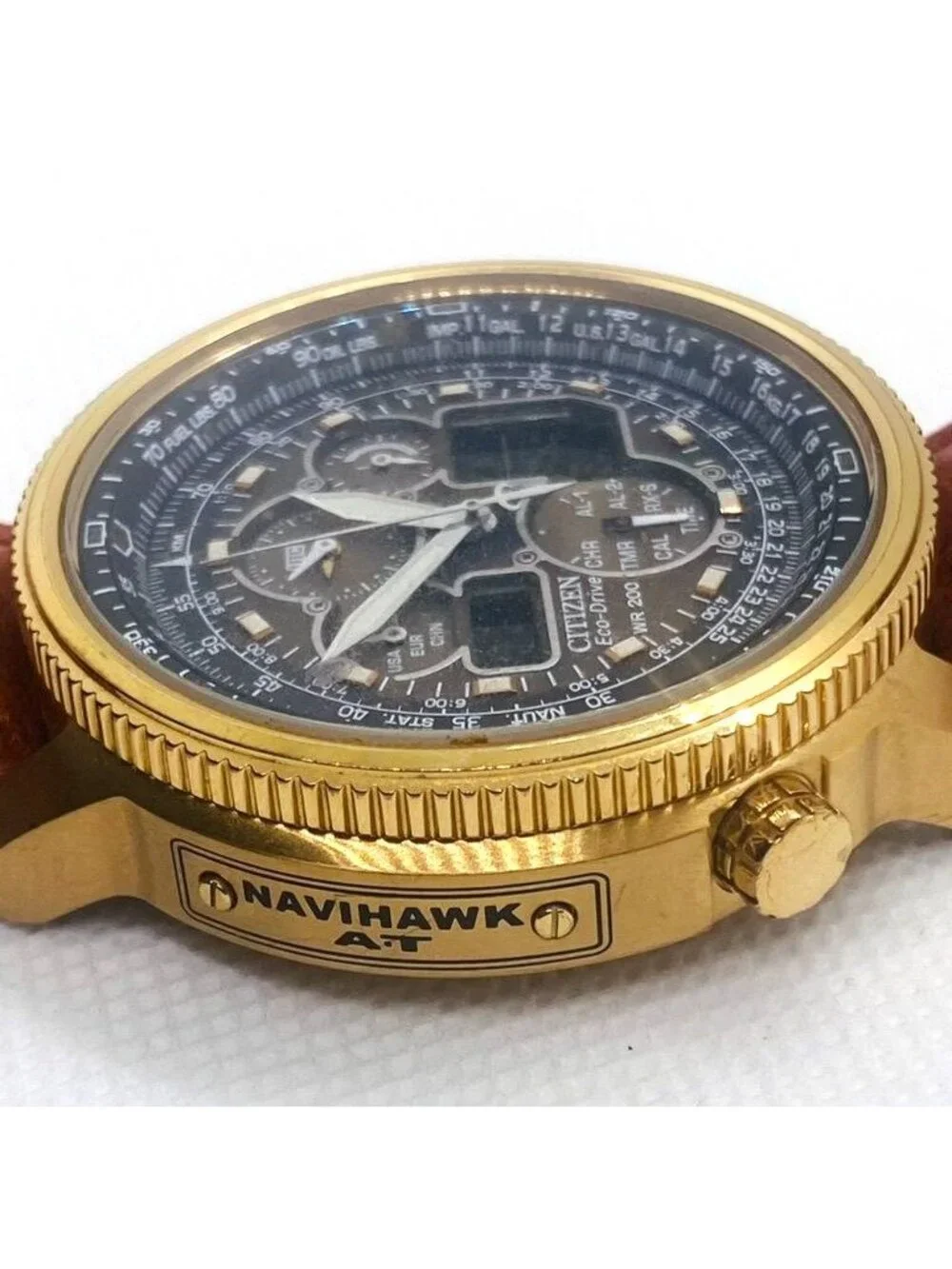 Citizen Navihawk A-T  Eco Drive With Leather Band